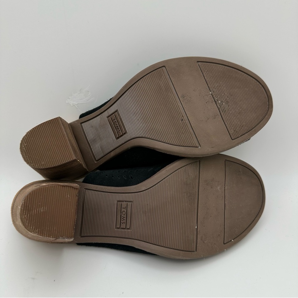 Toms Women Sandals High Heeled Slip On Open Toe Perforated Mules Black S… - Picture 8 of 12